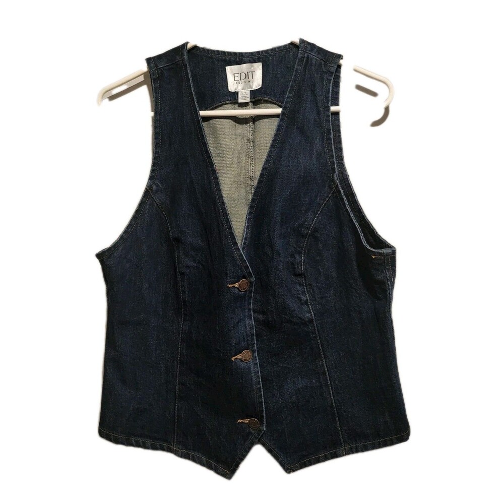 Edit Jason Wu Structured Cropped Denim Vest 100% Recycled Cotton Size Large